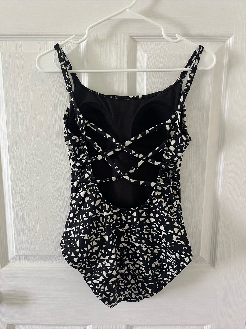 Aqua Green Black and White Womens Swimsuit - Picture 2 of 7